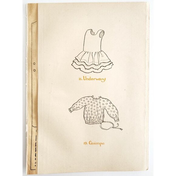 1913 Mary Frances Sewing Pattern Doll Underwaist Guimpe Jane Boyer Crafts DWSS11 - Picture 2 of 4